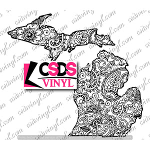 SVG0089 - Paisley Michigan - SVG Cut File