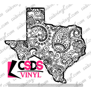 SVG0096 - Paisley Texas - SVG Cut File
