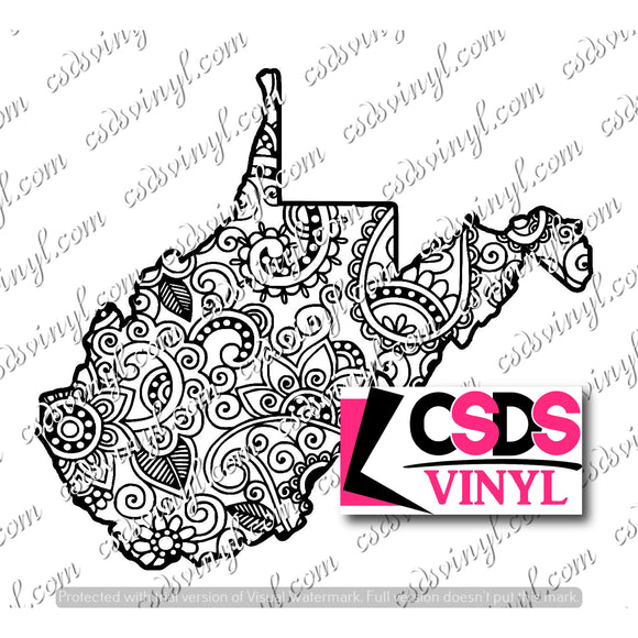 SVG0098 - Paisley West Virginia - SVG Cut File