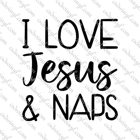 SVG0109 - I love Jesus & Naps - SVG Cut File