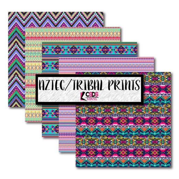 Ready to Ship Printed Vinyl - Printed Multipack MPK005 - Aztec/Tribal