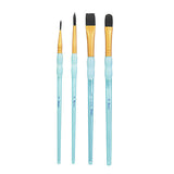 Black Taklon Paint Brush Set - 4 pcs