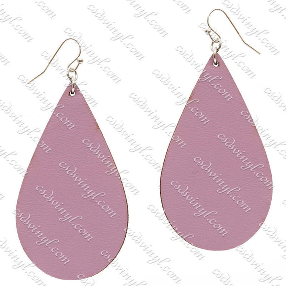 Monogram Ready Earrings - Leather Teardrop - Lavender