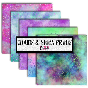 Ready to Ship Printed Vinyl - Printed Multipack MPK023 - Clouds and Stars