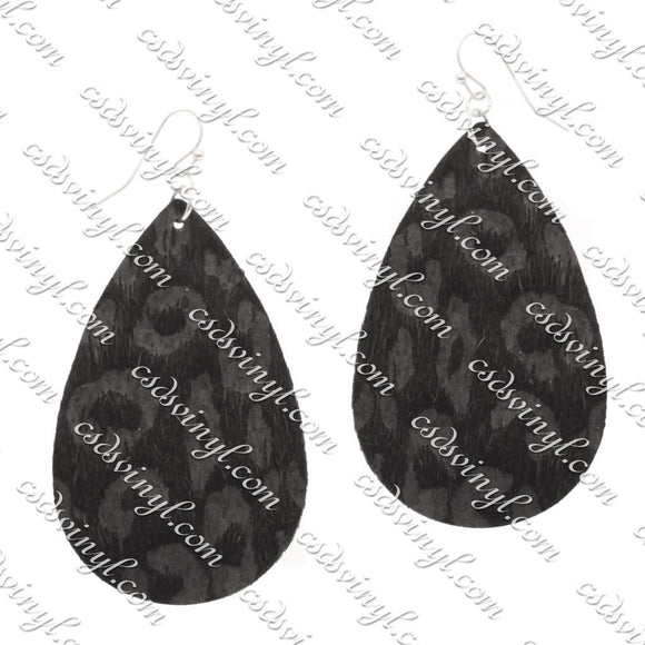 Monogram Ready Earrings - Teardrop Animal Print - Black/Black