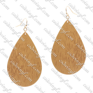 Monogram Ready Earrings - Brushed Metal Teardrop - Gold