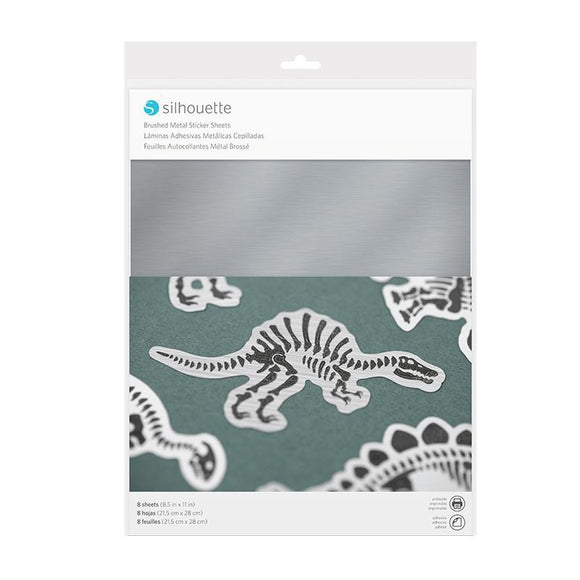Silhouette Brushed Metal Sticker Sheets