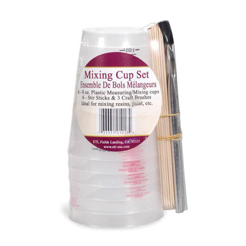 Mixing Cups with Stir Sticks and Brushes