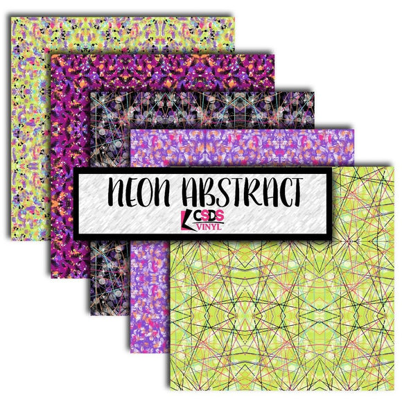 Ready to Ship Printed Vinyl - Printed Multipack MPK051 - Neon Abstract