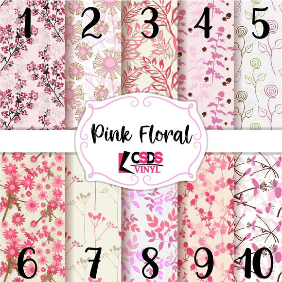 Custom Printed Vinyl Collection - Pink Floral