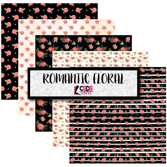 Ready to Ship Printed Vinyl - Printed Multipack MPK038 - Romantic Floral