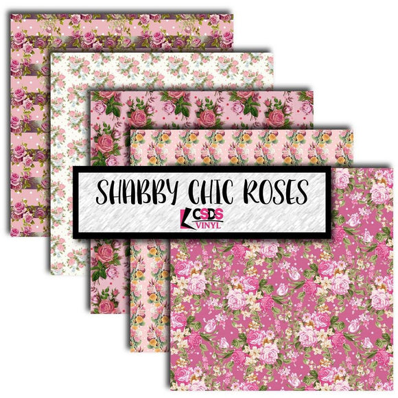 Ready to Ship Printed Vinyl - Printed Multipack MPK045 - Shabby Chic Roses