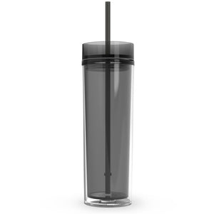 16oz Double Wall Clear Acrylic Skinny Plastic Tumblers With Lids