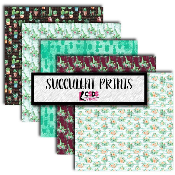 Ready to Ship Printed Vinyl - Printed Multipack MPK035 - Succulents