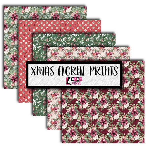 Ready to Ship Printed Vinyl - Printed Multipack MPK041 - Christmas Floral