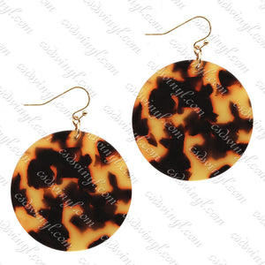 Monogram Ready Earrings - Acrylic Round - Amber Confetti